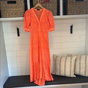 British designed, Me + Em orange coral, broderie dress - worn a few times.